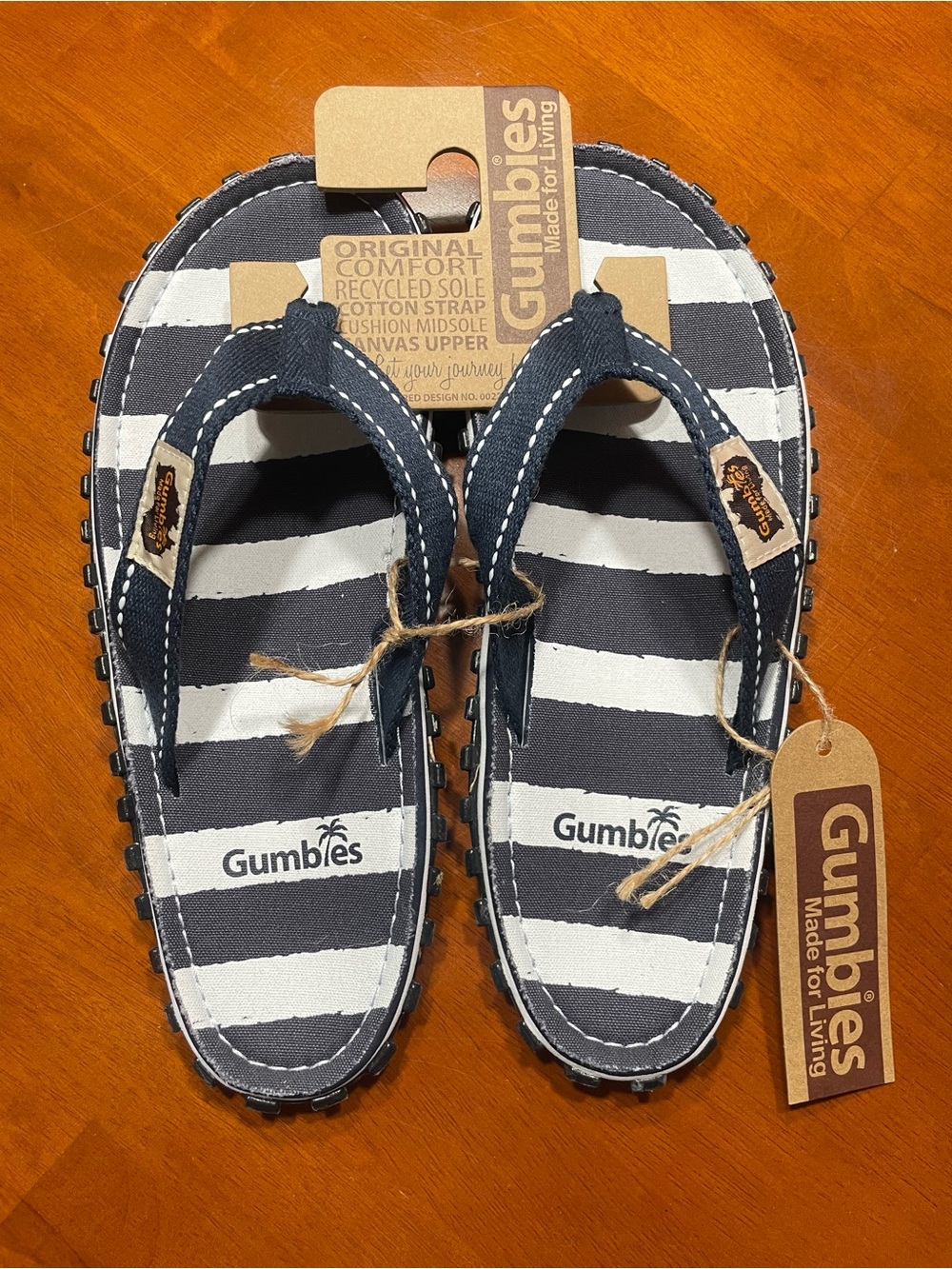 Men’s Gumbies Islander Navy & White Striped Flip Flop Sandals